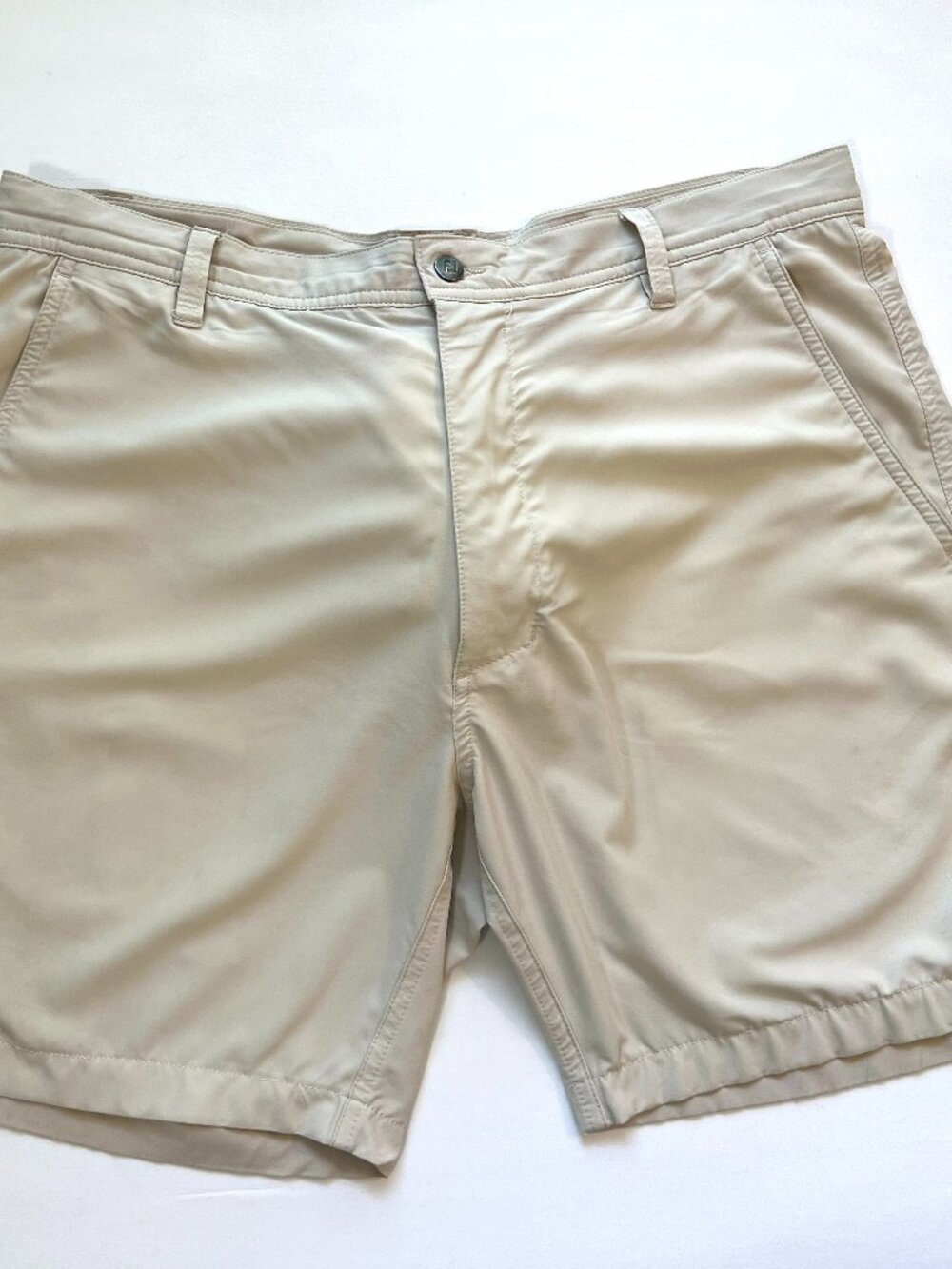 Men’s "FootJoy" Size 34 Stretch Poly Blend Golf Performance Shorts - Beige